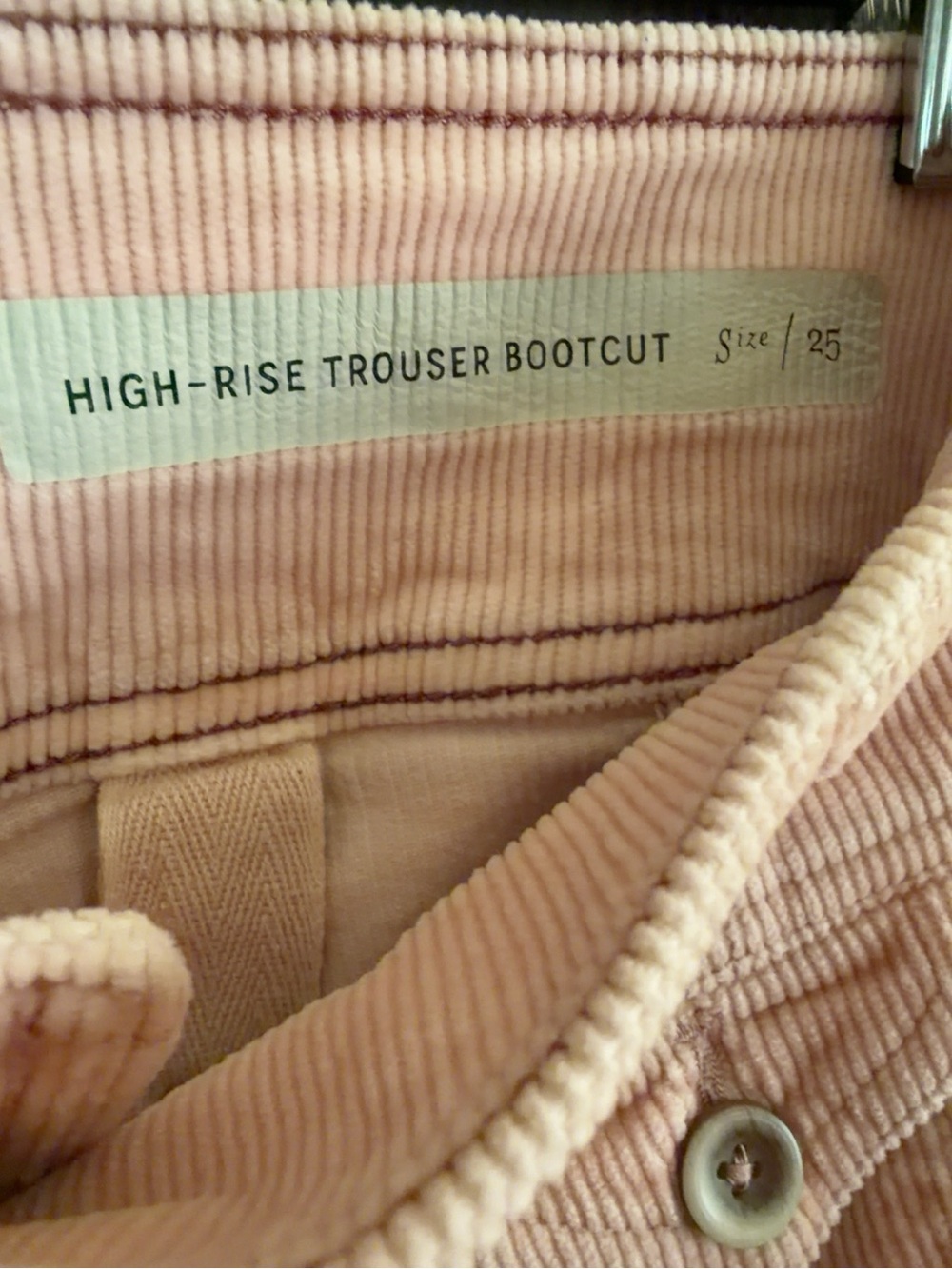 Pilcro Anthropologie Pink High-Rise Trouser Bootcut Corduroy Pants Size 25 - Picture 6 of 8